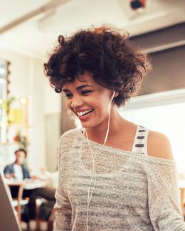 Female working at computer