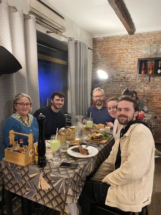 Student with his host family