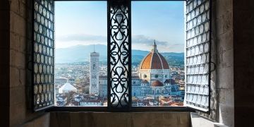 Florence Duomo through a window