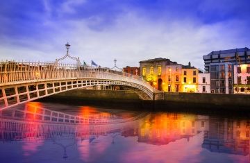 Dublin bridge sunset