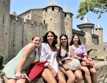 In front of the château