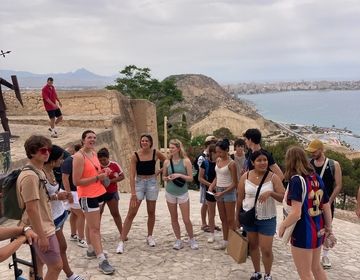 tour guide explaining the castle 