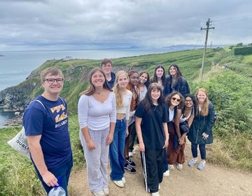 Dublin students on the Howth Cliffs