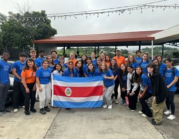 Group picture after having our first meal in Costa Rica! This was a typical restaurant in San Jose, the capital.