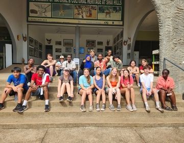 Group at the museum steps