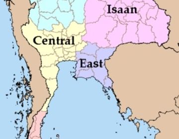 map of regions of Thailand