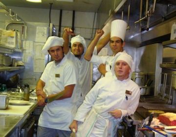 work and travel usa chefs in kitchen