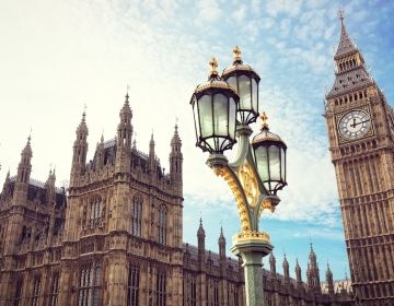 big ben and light post london