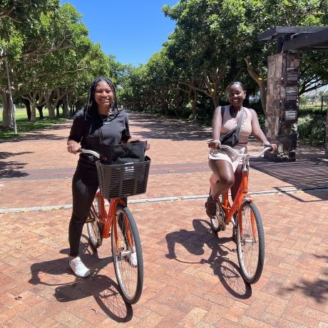students biking abroad south africa