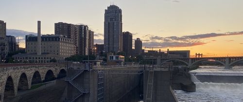 Photo of Minneapolis and the Mississippi River from Stone Arch Bridge