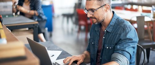 Intern on laptop