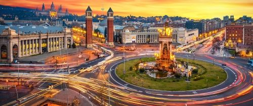 barcelona night cars