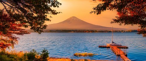 tokyo mt fuji at sunset 