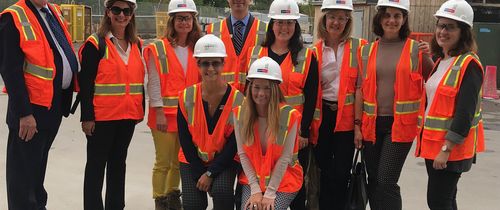 Participants hard hat tour in Boston