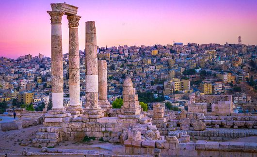 famous ruins amman jordan sunset