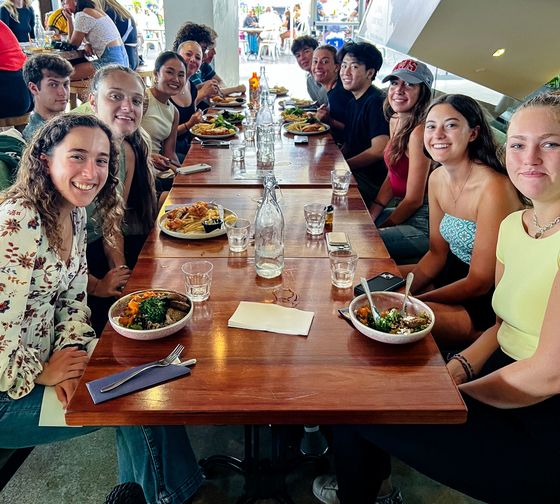 sydney students out to lunch after a group activity