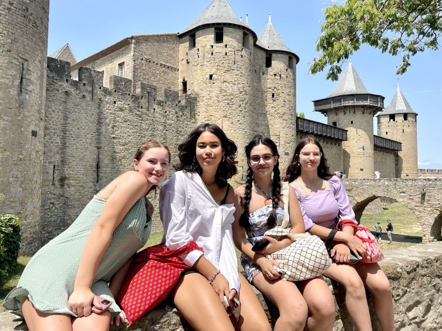 In front of the château