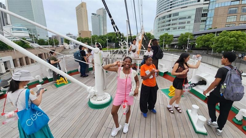 Students at Sail Training Ship Nippon Maru