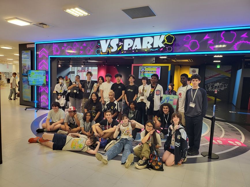 Group in front of vs park sign 