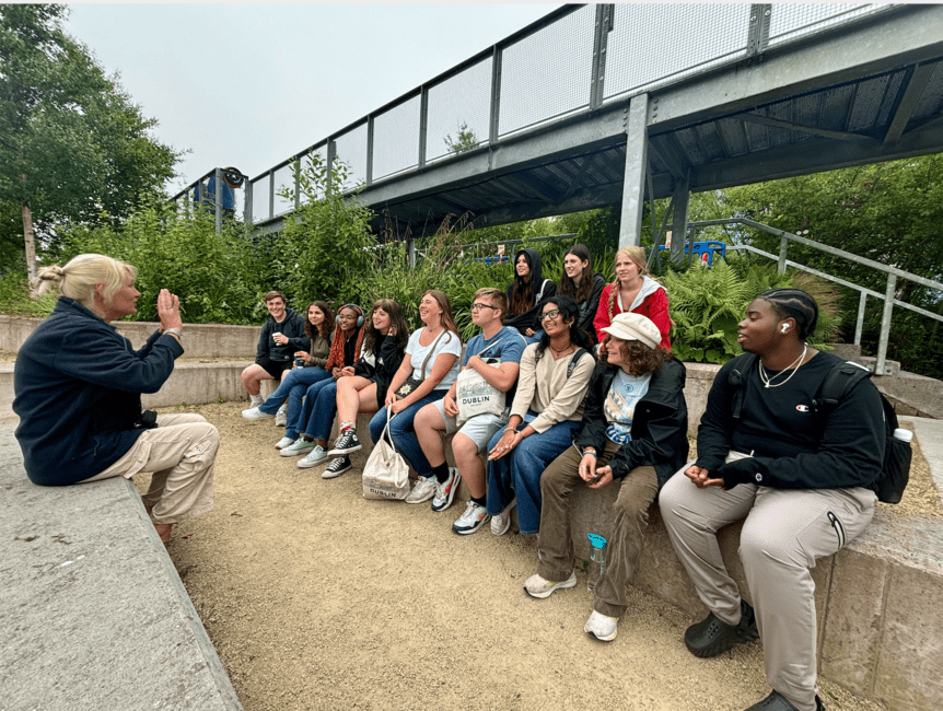 Students getting an introduction to the centre 