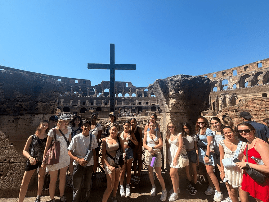 Students visiting the Colosseum