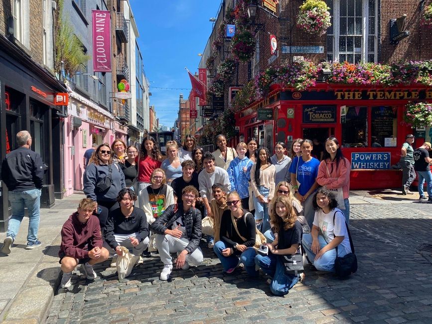 Outside the famous Temple Bar.