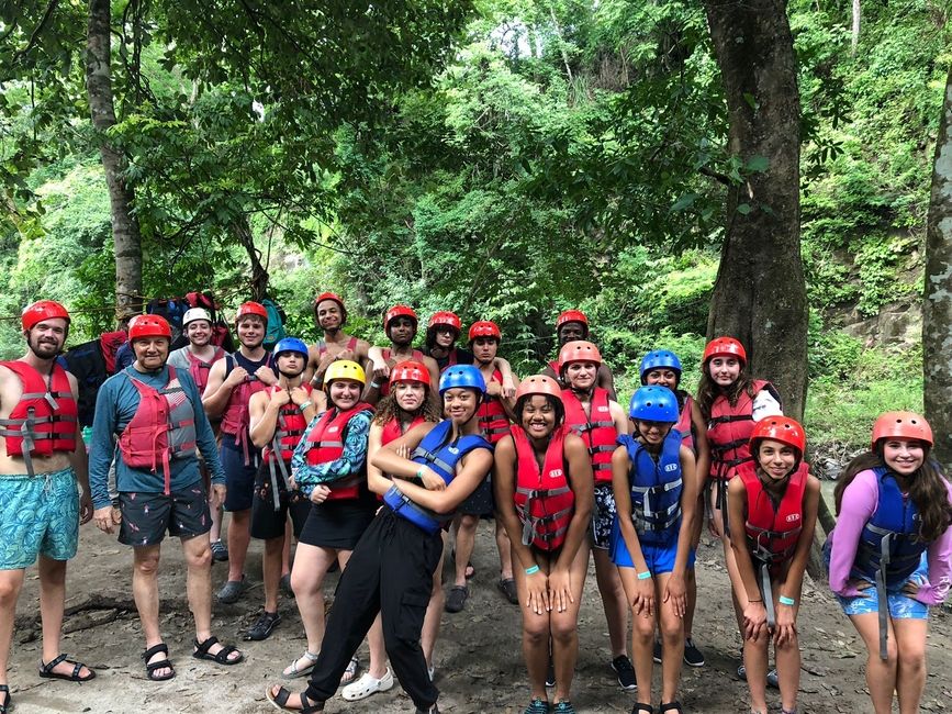 The students before inner tubing at La Ponderosa Adventure Park in Liberia