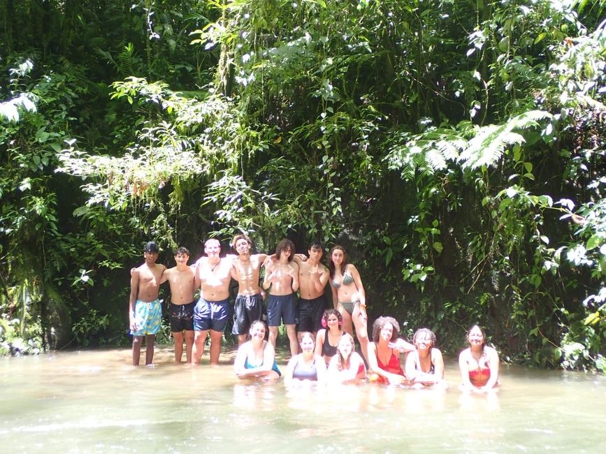 Cooling off at El Tigre Waterfalls 