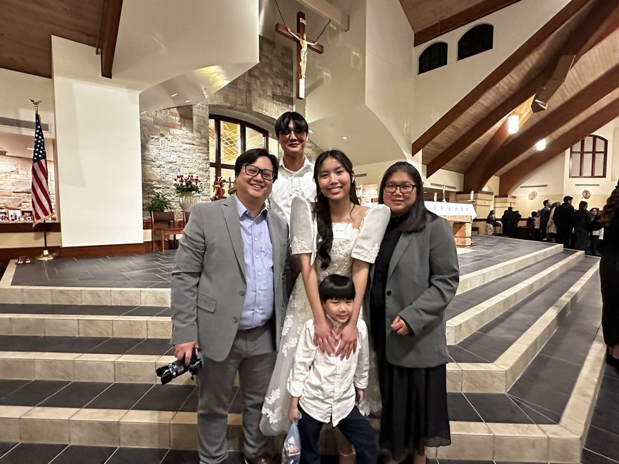 A family in a church