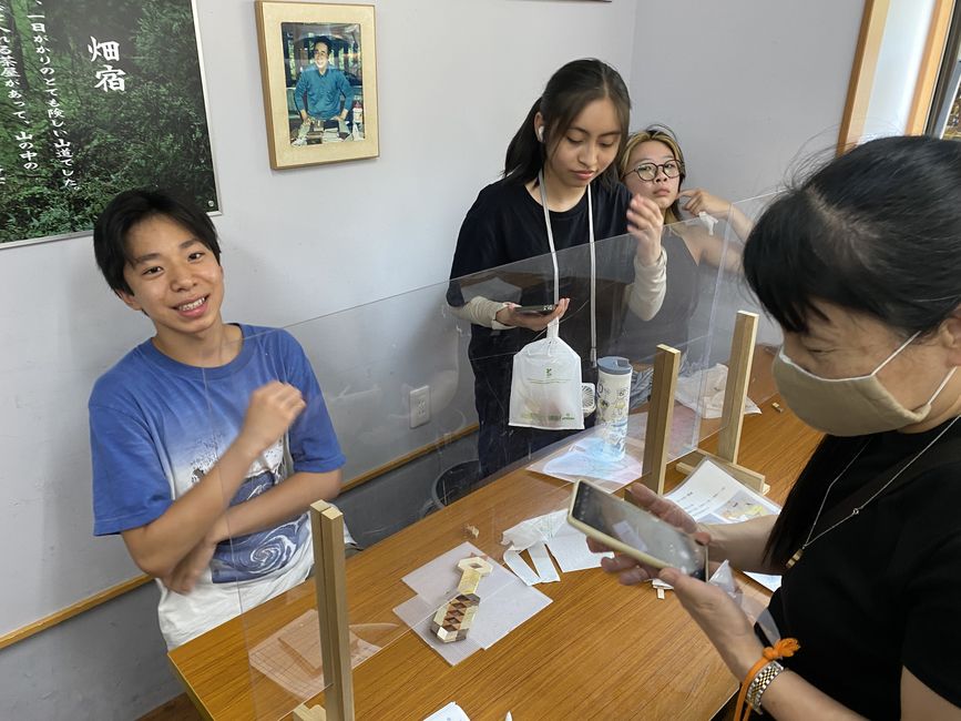 Students Making "Yosegi Zaiku", or Hakone style wooden mosaic 