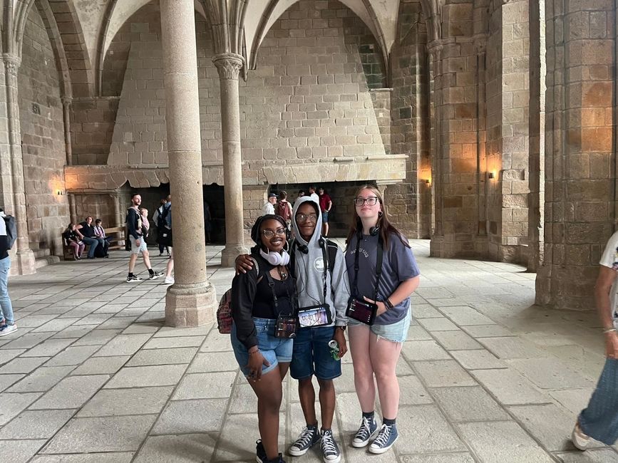 Language and Culture students in the Scriptorium at Mont St. Michel