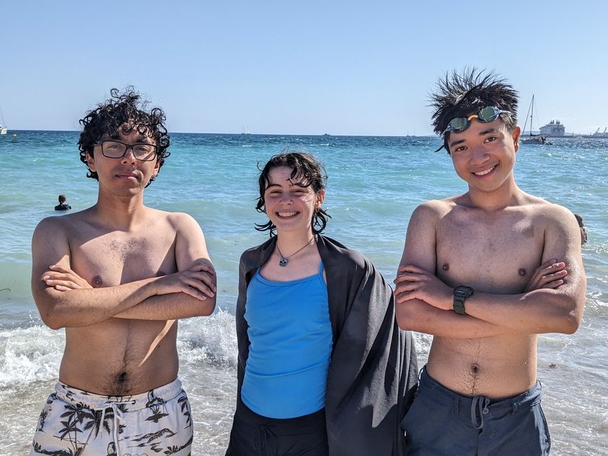 Students at Can Pere Antoni beach