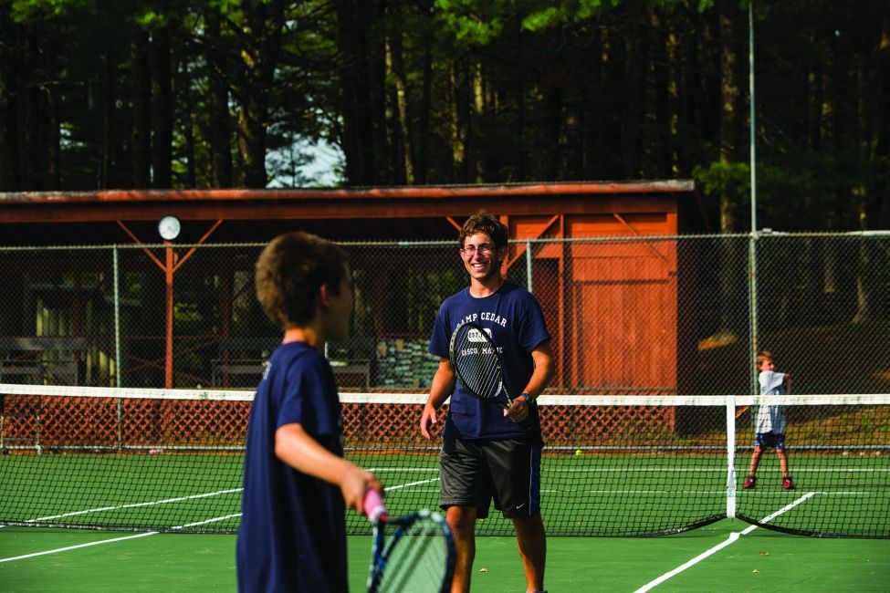 Tennis match at summer camp