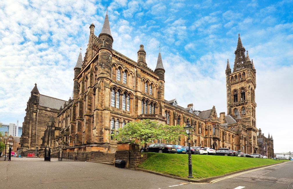 University of Glasgow main building on a sunny day