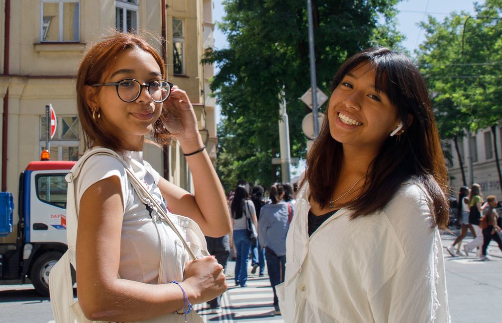prague students explore the streets of city