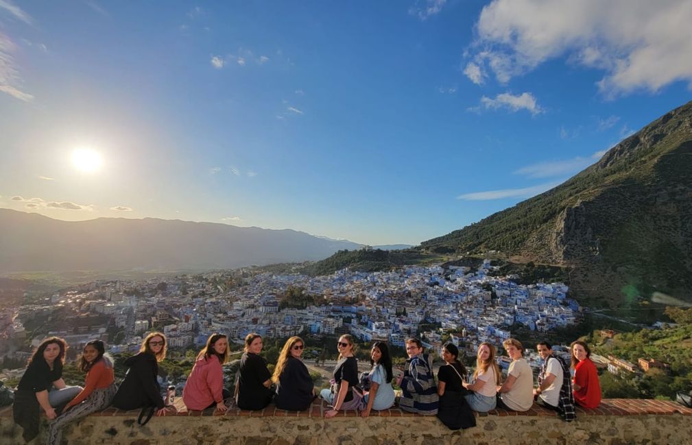 study abroad students overlook rabat morocco sun