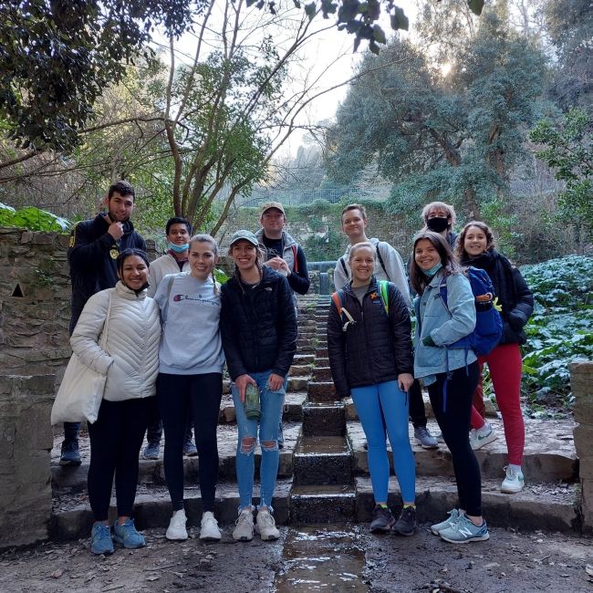 students explore barcelona forest