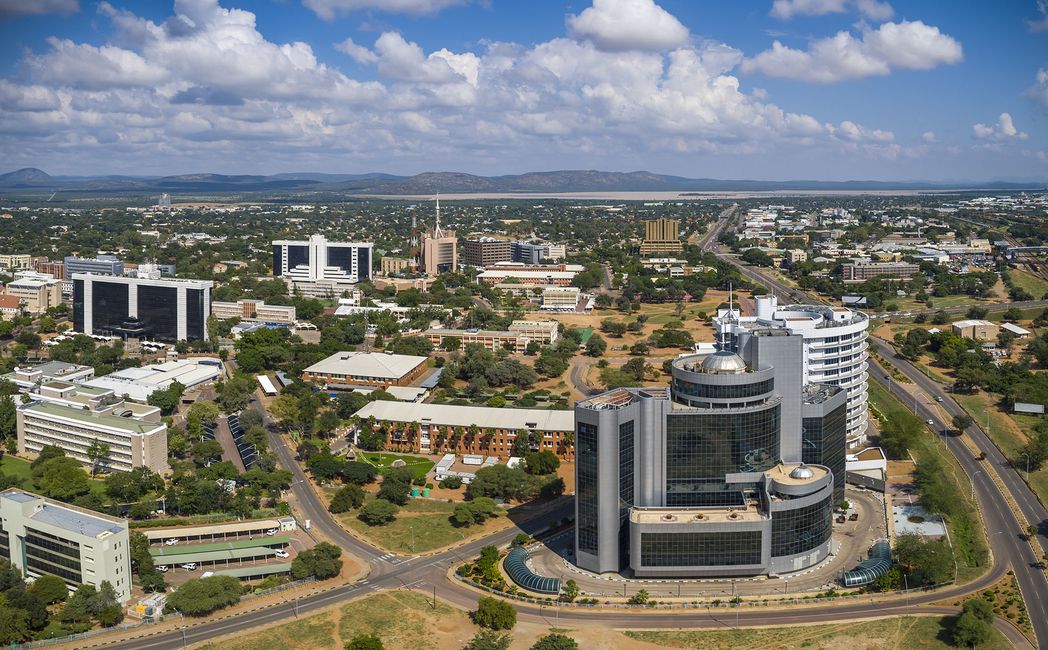 gaborone downtown aerial