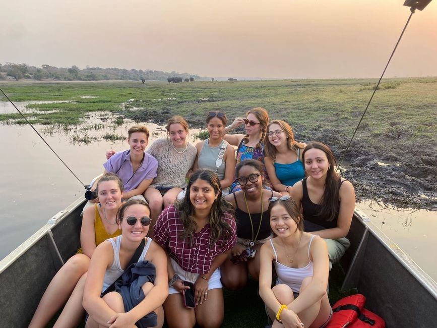 Students on boat