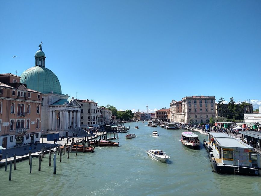 Boats in Italy on a clear sunny day