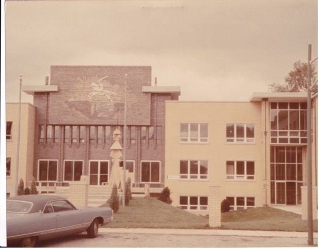 The complex of the Jesuit Monastery and Youth Centre in Chicago, architect Mulokas, 1974, from the Mulokas family personal archive. Credit: From the Mulokas family personal archive