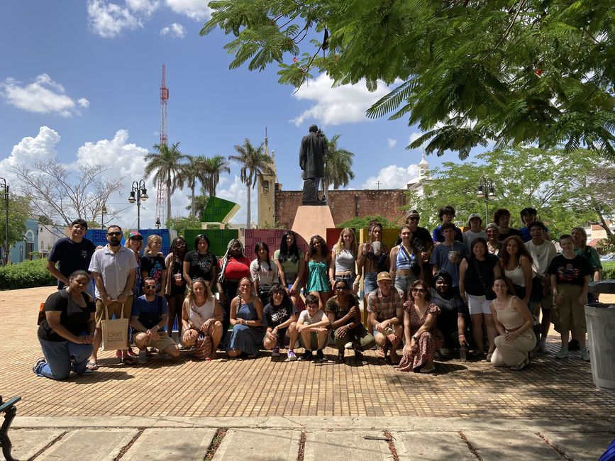 Teachers posing as a group on a CIEE trip abroad