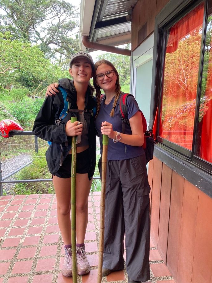 Maggie and Brave ready to take on the El Tigre Waterfall hiking trail!