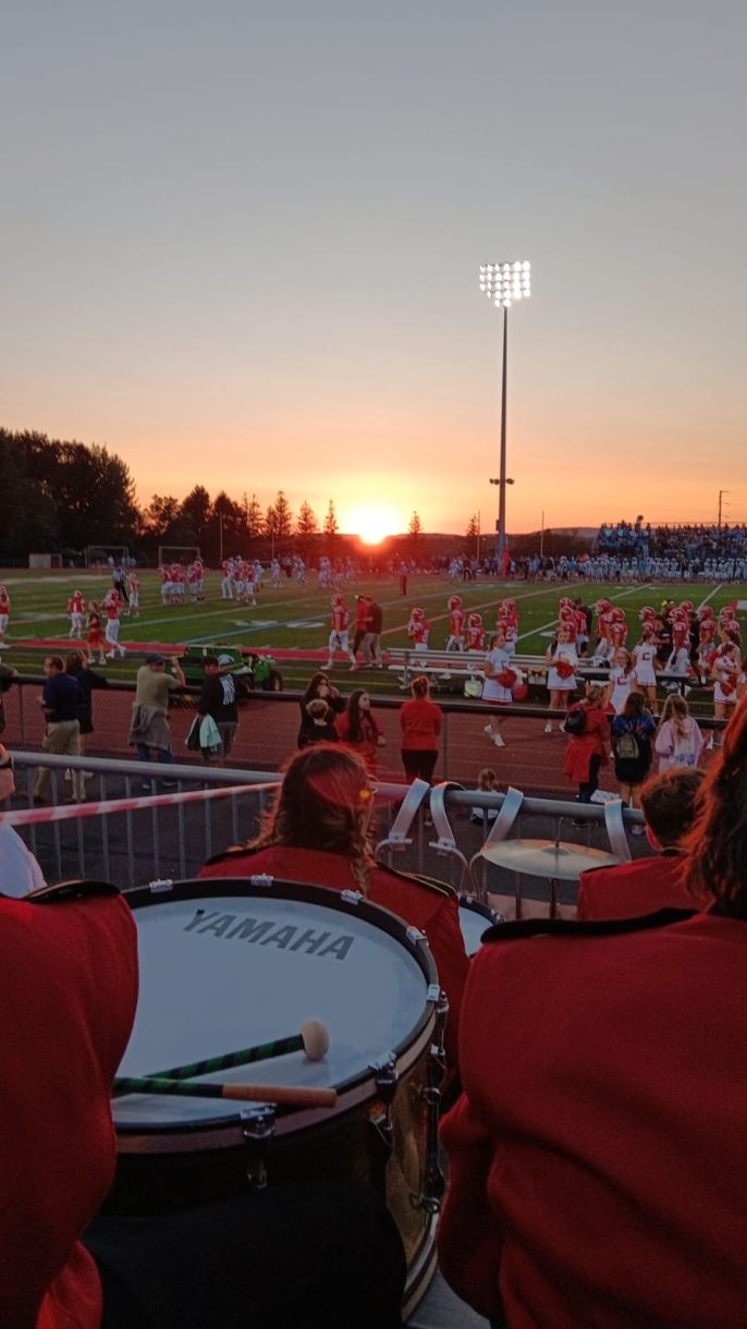 the sunset in my first football game!