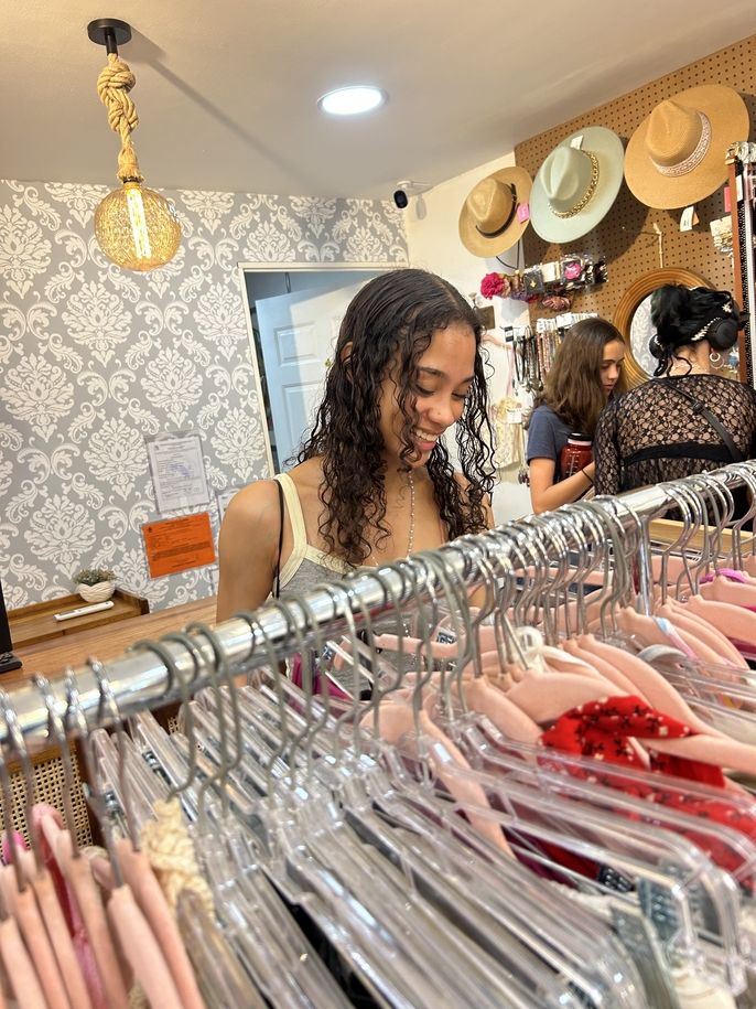 Student doing some shopping in Liberia. 