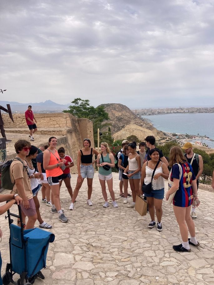 tour guide explaining the castle 