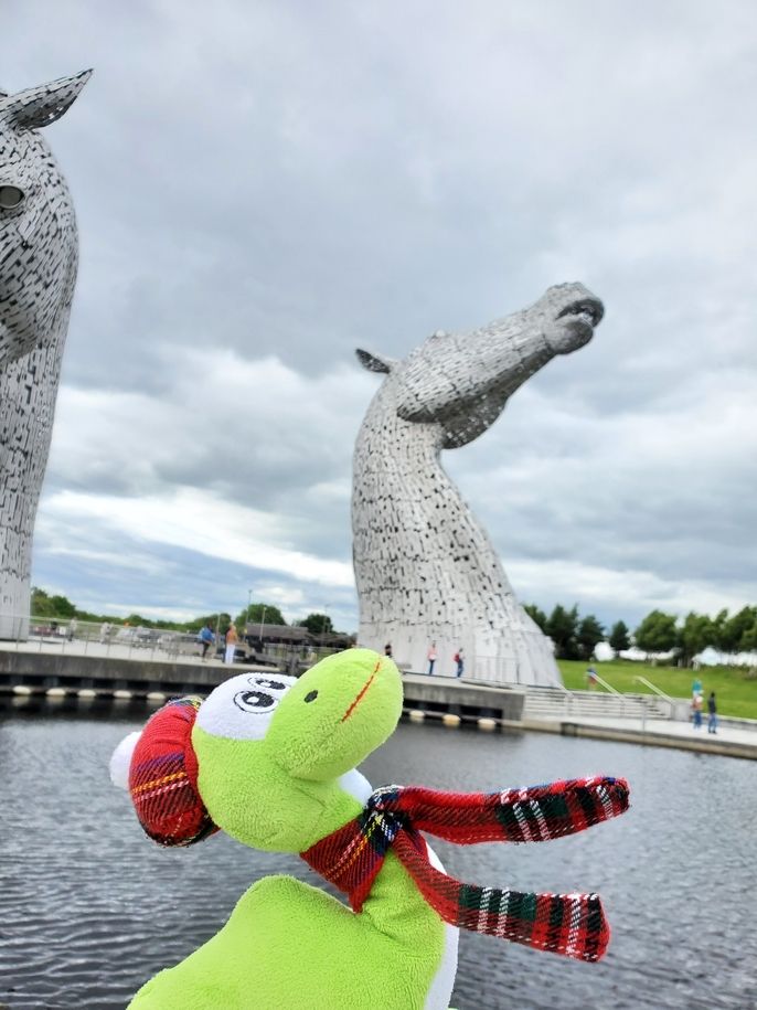 Nessie with the Kelpies