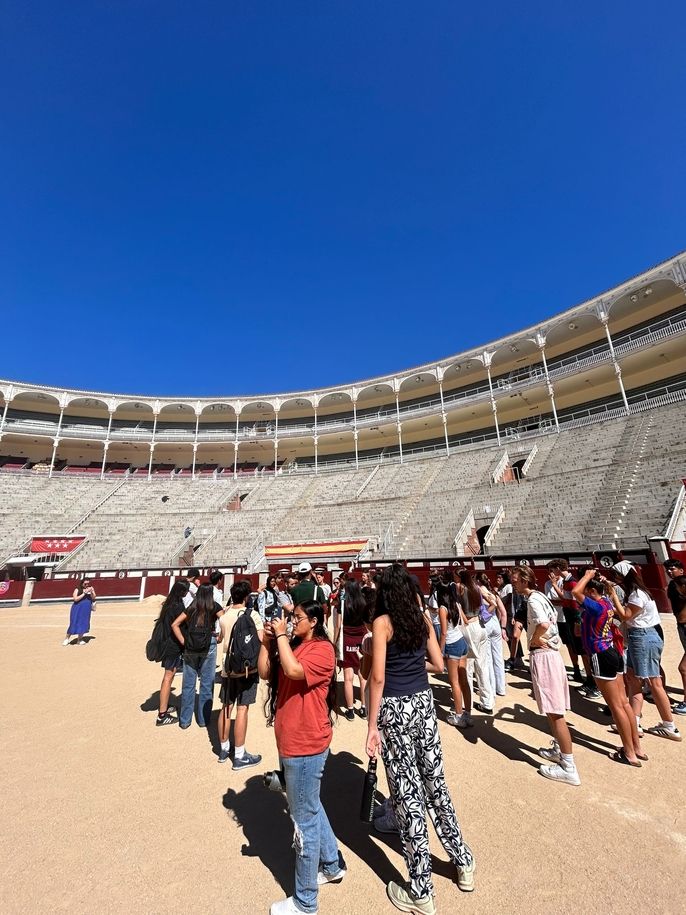 students at a tour of Las Ventas bullring