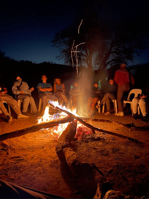 Fire at our campsite before star gazing