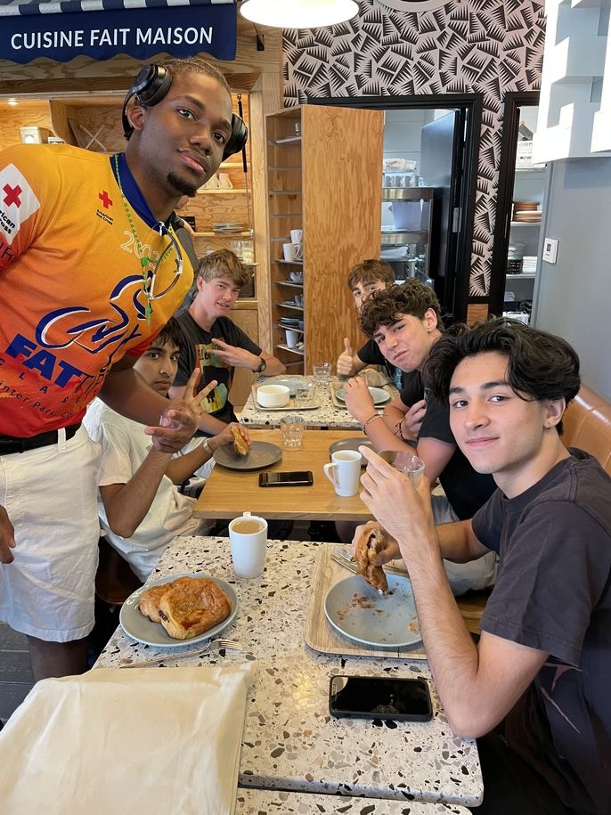 students sitting around a table